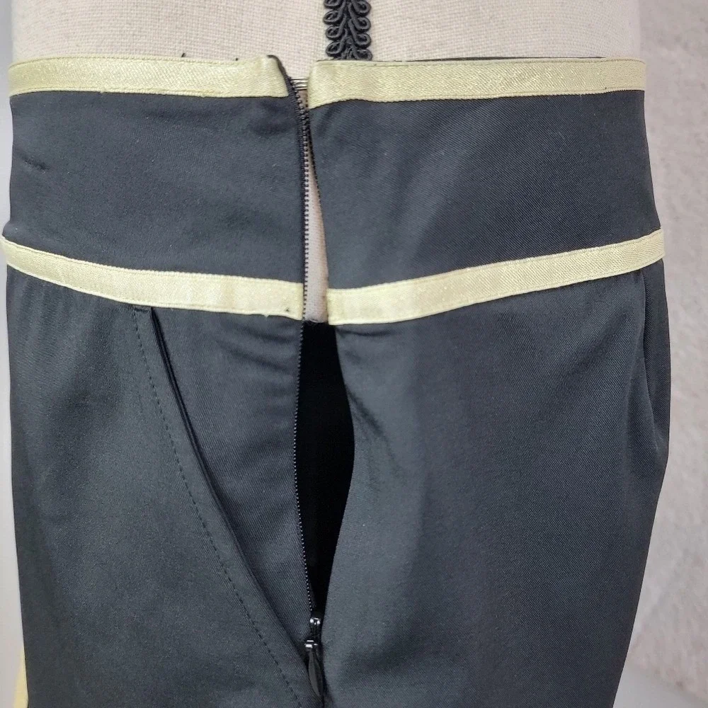 Lady Hagen Golf Skort Womens 10 Black Gold Trim A-Line Athletic Skirt Pockets